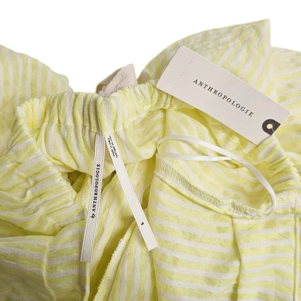 Anthropologie Button-Front Halter Swing Blouse Open Tie Back Striped Size Small - Picture 4 of 11